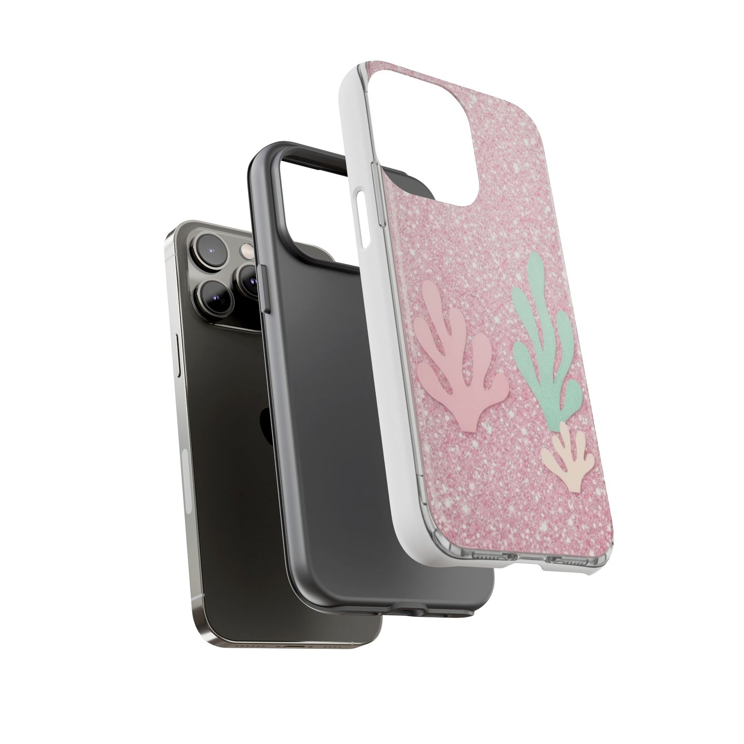 Pink Glitter Seaweed Tough Case - Sparkle Protective Phone Cover