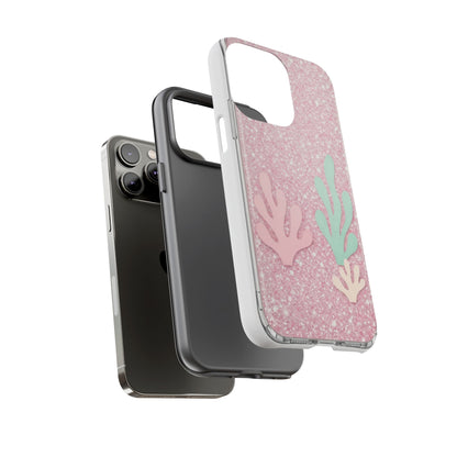 Pink Glitter Seaweed Tough Case - Sparkle Protective Phone Cover