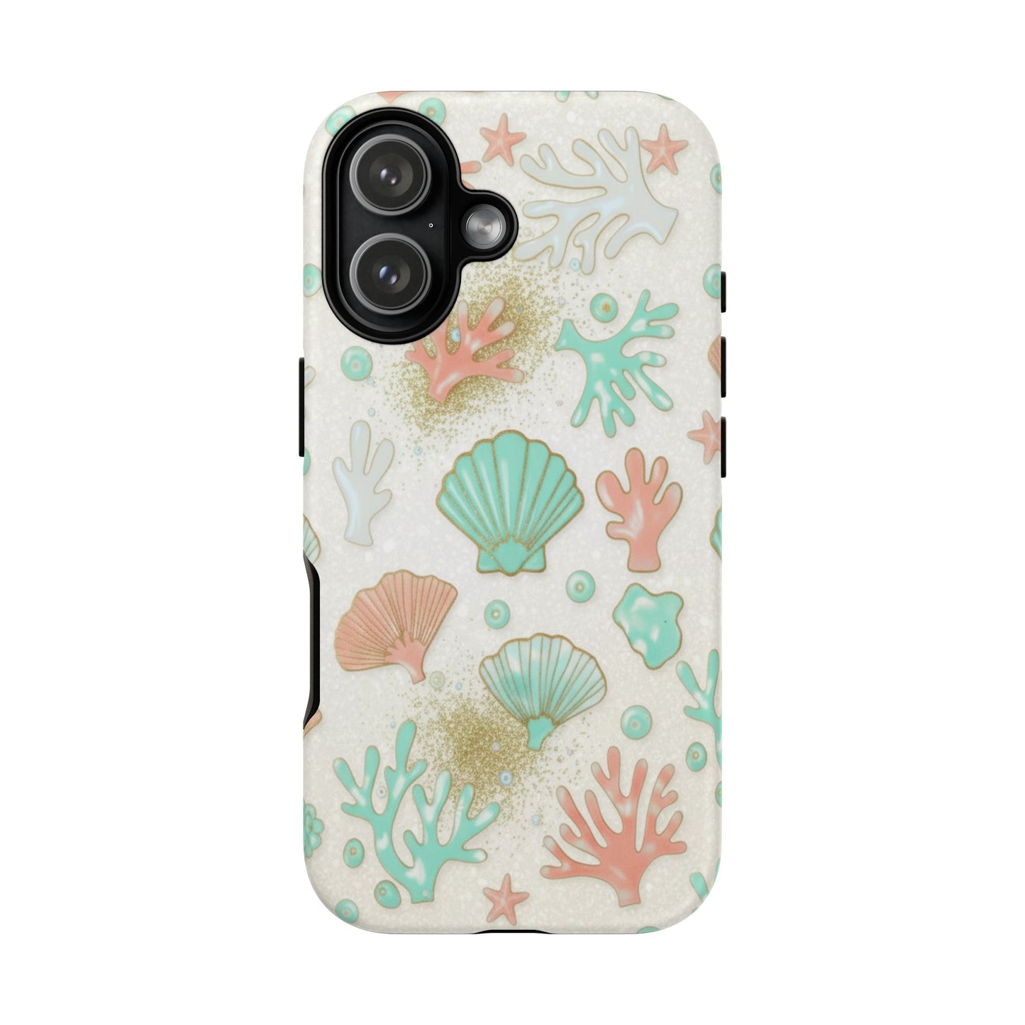 Seashell Coral Phone Case — Pastel Beach Shells Protective Tough Case