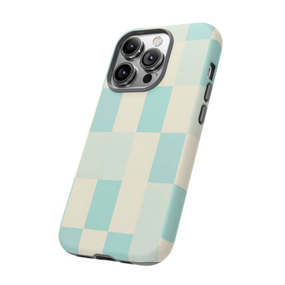 Pastel Checkerboard Tough Case – Mint & Cream Protective Phone Cover