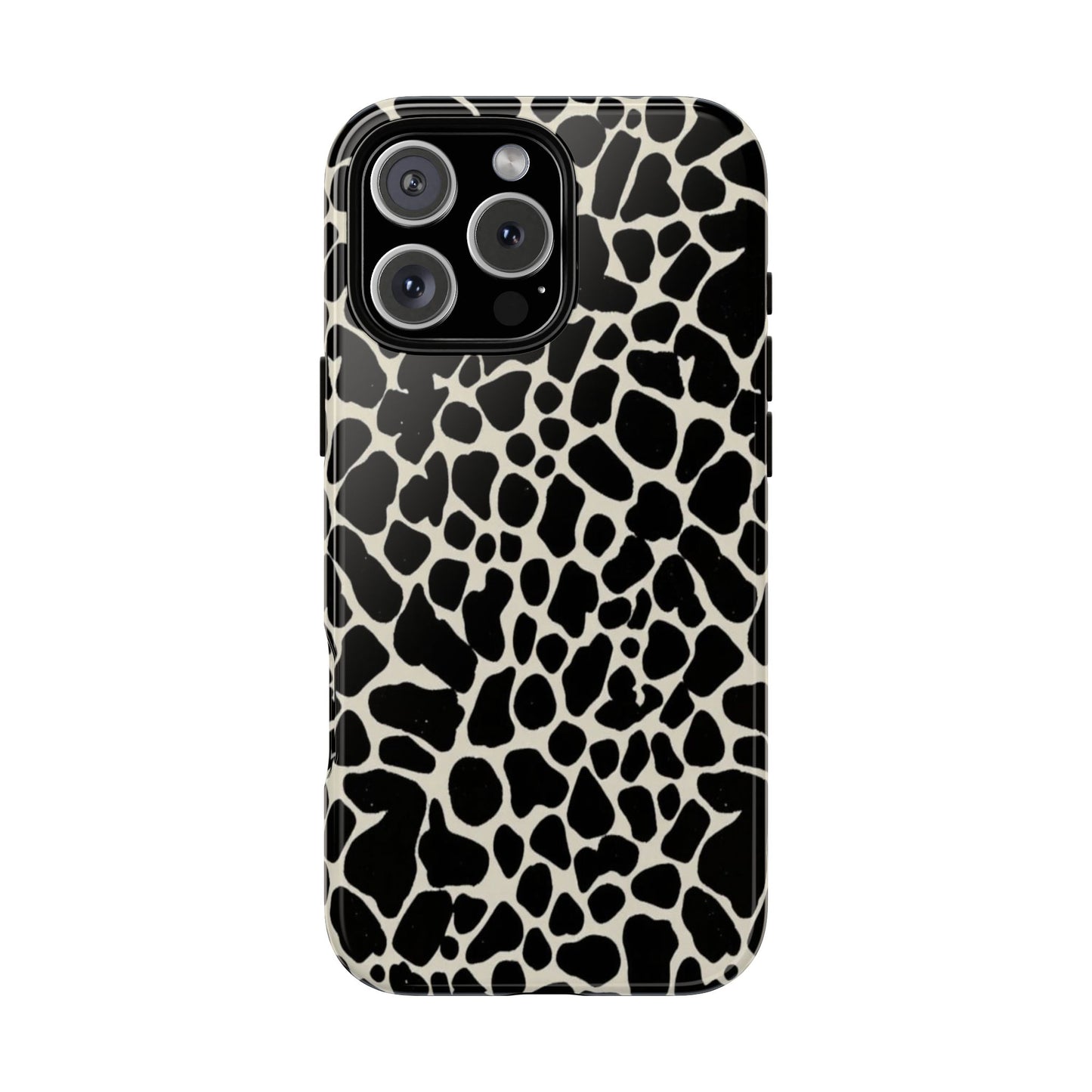 Black and White Cowhide Phone Case — Protective Tough Case