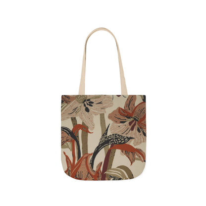 Vintage Floral Canvas Tote Bag — Earthy Botanical Print