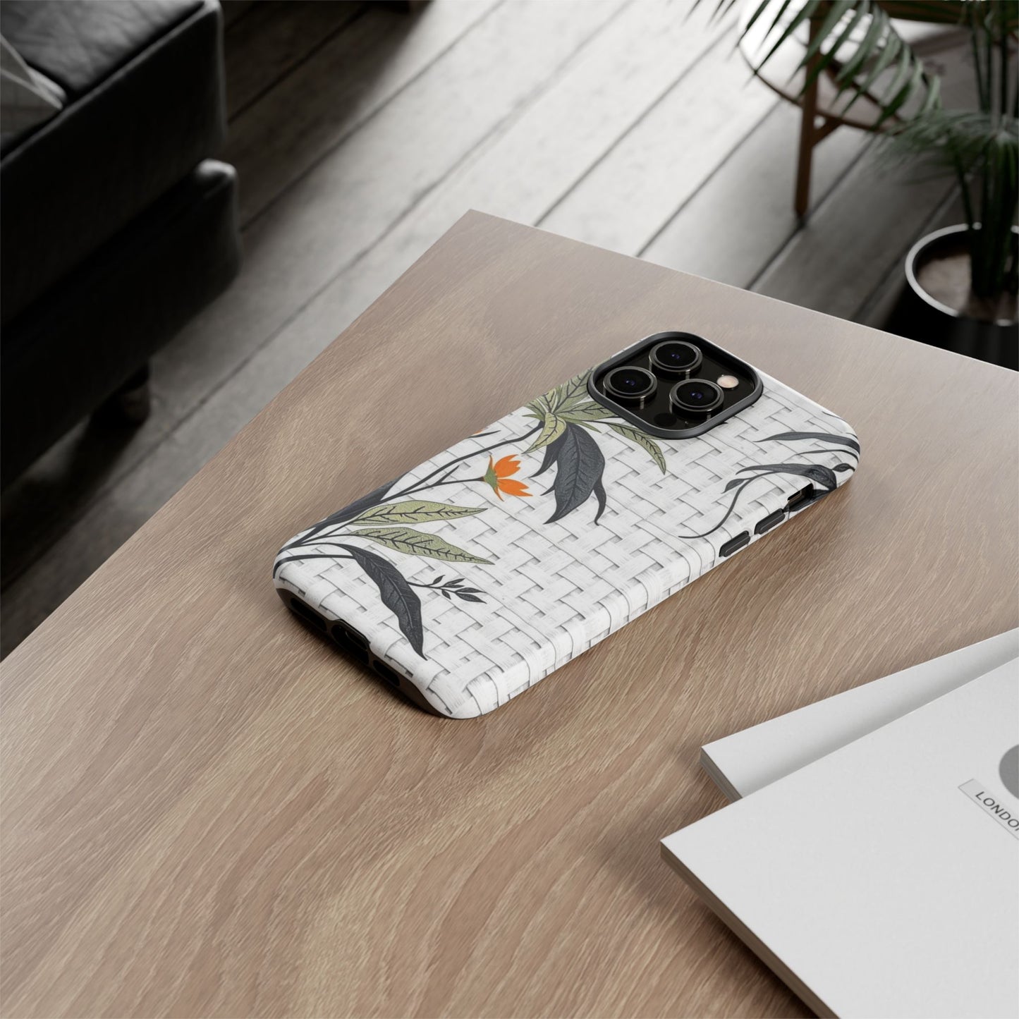 Floral Woven Tough Phone Case — Protective Botanical iPhone Cover