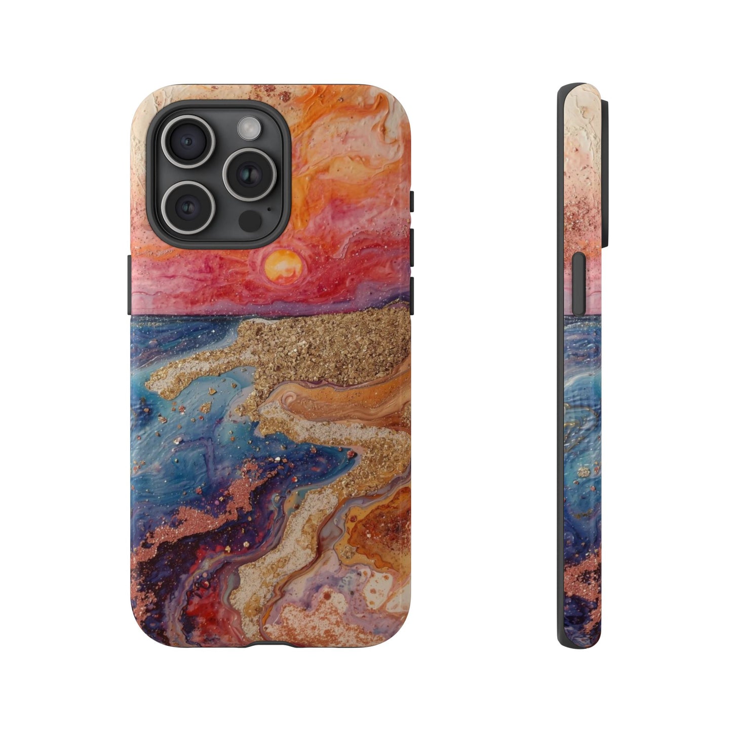 Sunset Coast Phone Case — Colorful Abstract Beach Art Tough Case