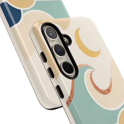 Sea Breeze Tough Phone Case — Retro Waves & Shells Design