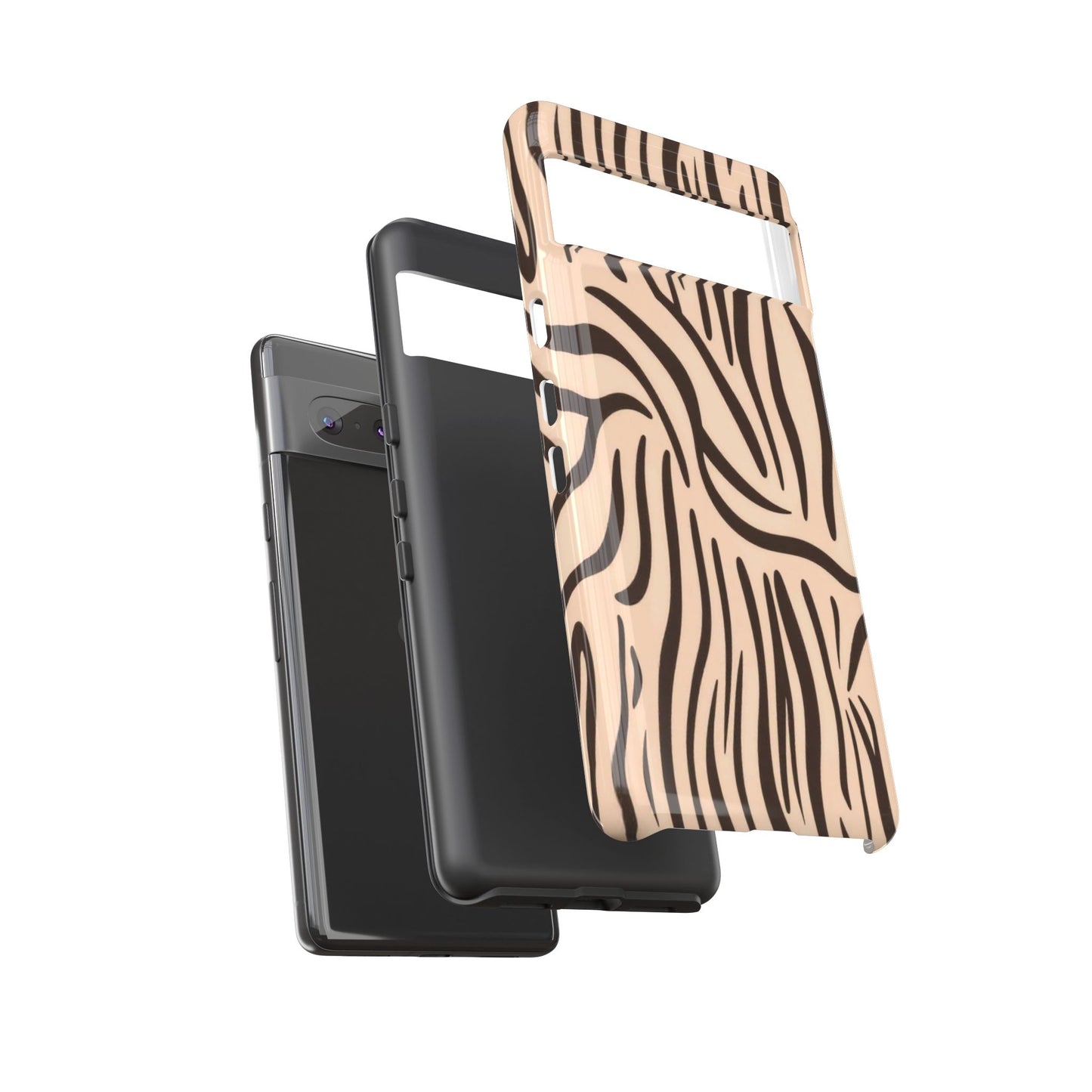 Zebra Stripe Tough Phone Case – Neutral Animal Print Protective Cover