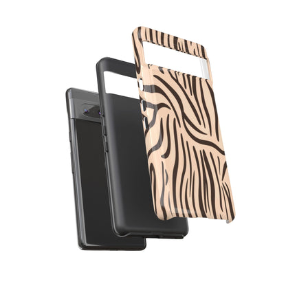 Zebra Stripe Tough Phone Case – Neutral Animal Print Protective Cover