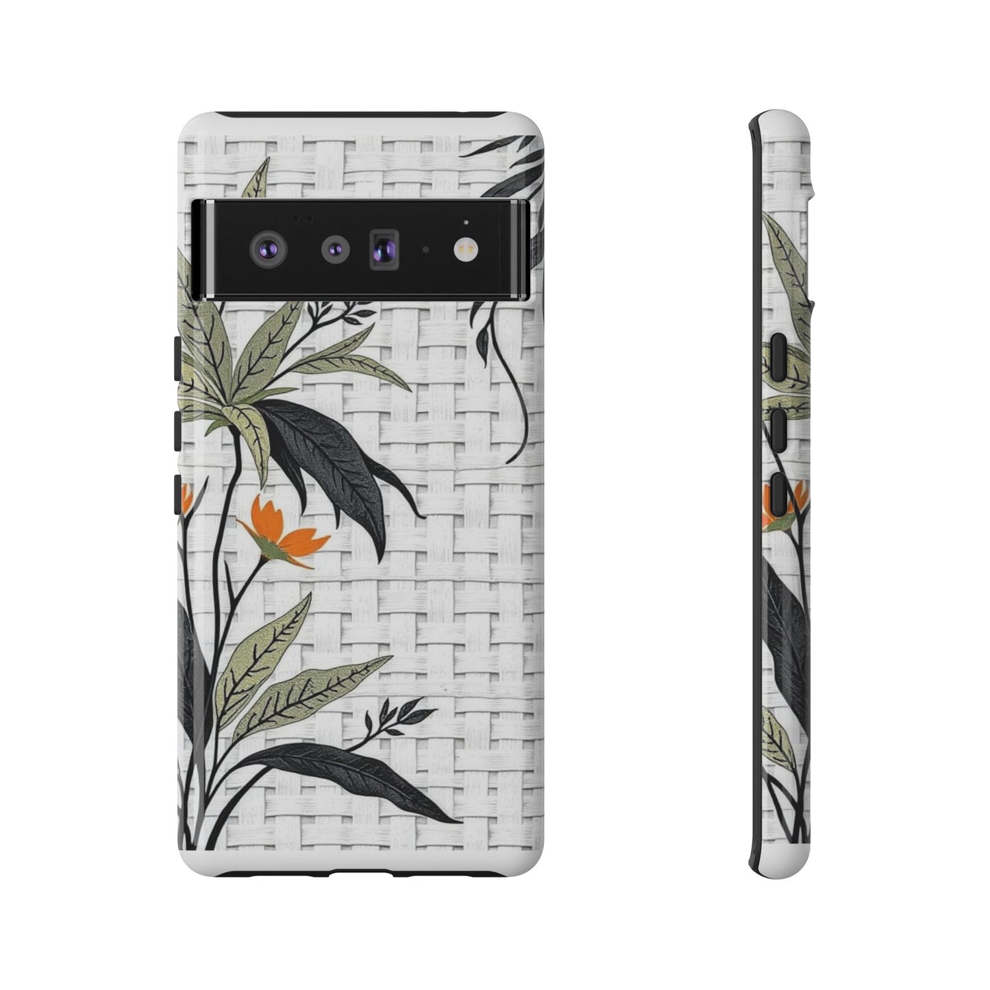Floral Woven Tough Phone Case — Protective Botanical iPhone Cover