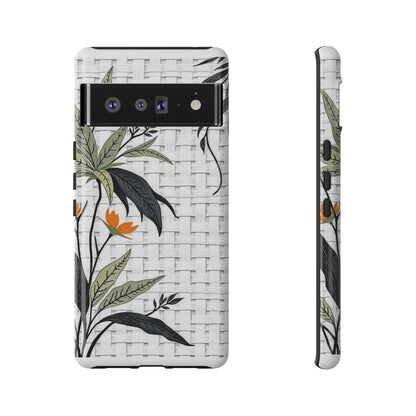 Floral Woven Tough Phone Case — Protective Botanical iPhone Cover