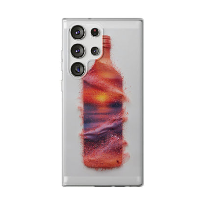 Galaxy Bottle Phone Case — Abstract Cosmic Beverage Design Flexible Case
