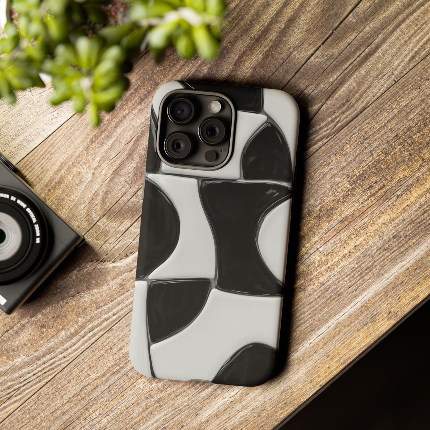 Black & White Abstract Pattern Tough Phone Case
