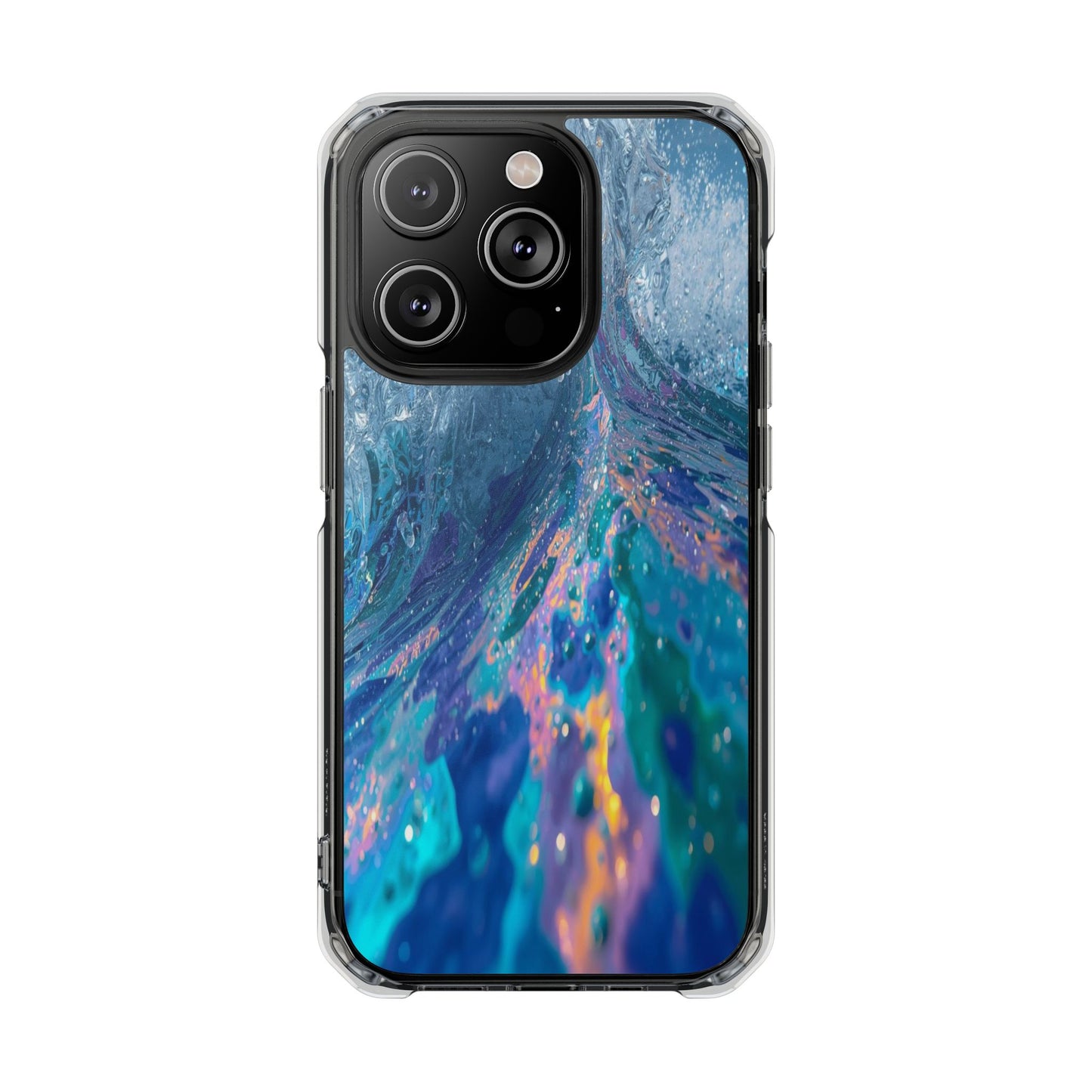 Clear Magnetic Impact Phone Case — Blue Ocean Abstract Design