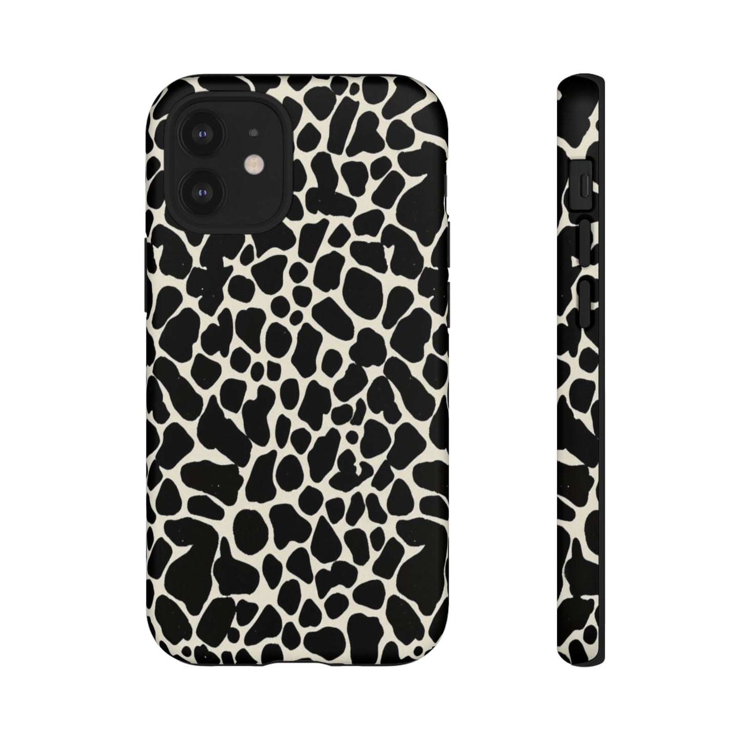 Black and White Cowhide Phone Case — Protective Tough Case