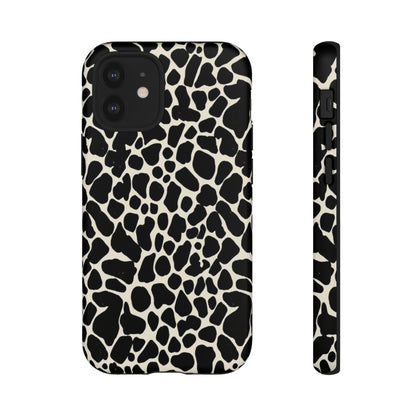 Black and White Cowhide Phone Case — Protective Tough Case