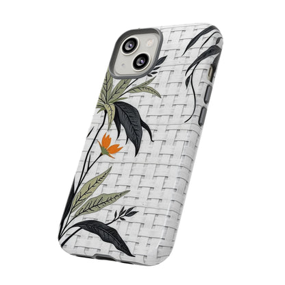 Floral Woven Tough Phone Case — Protective Botanical iPhone Cover