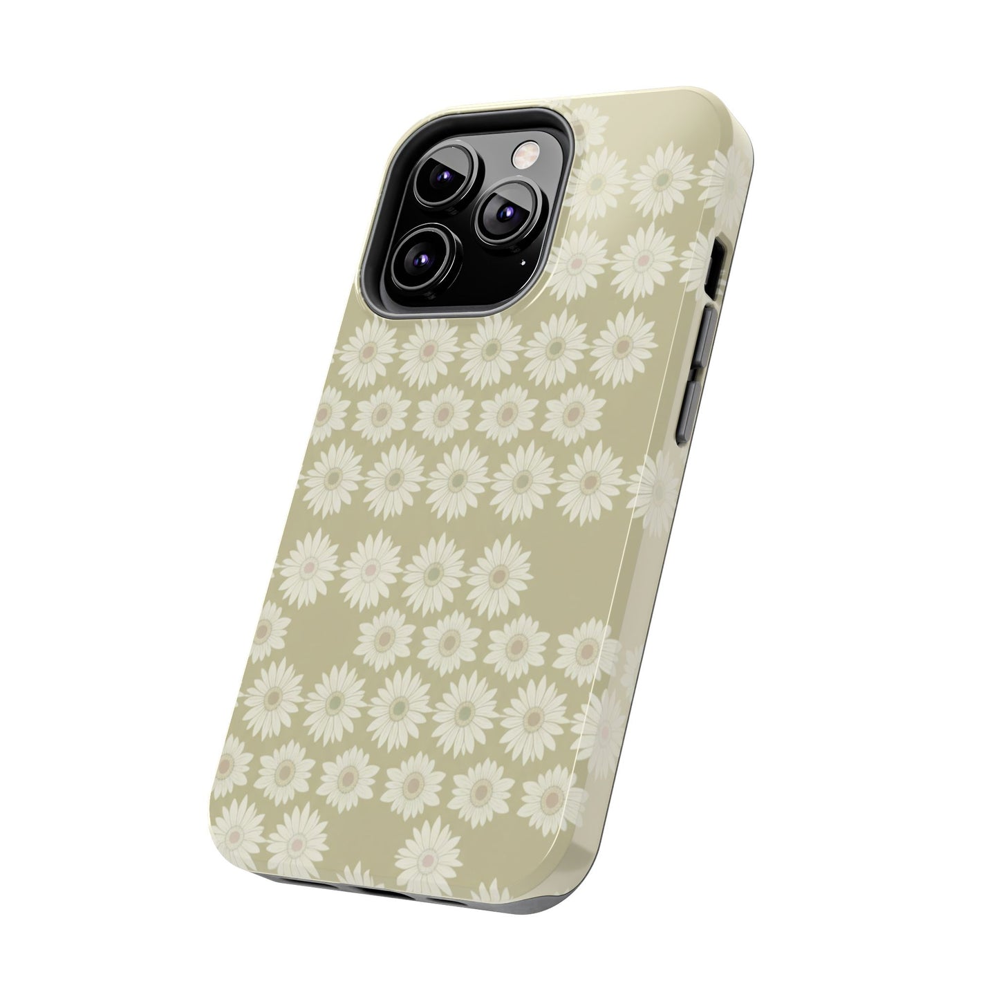 Daisy Pattern Tough Phone Case — Protective Floral iPhone Cover