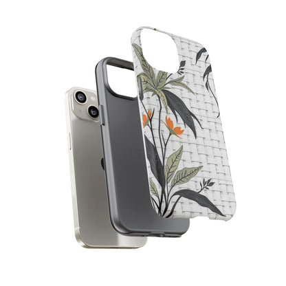 Floral Woven Tough Phone Case — Protective Botanical iPhone Cover