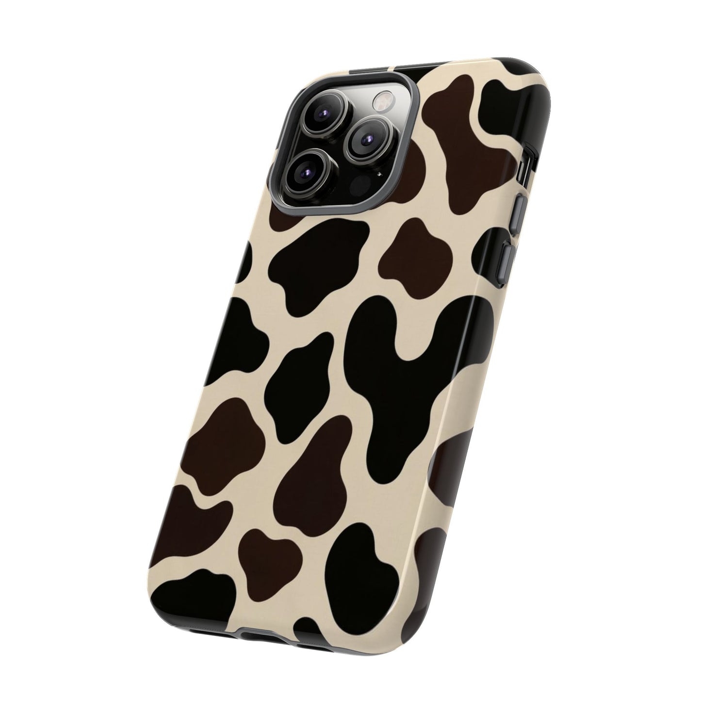 Cow Print Phone Case — Black & Cream Protective  Case