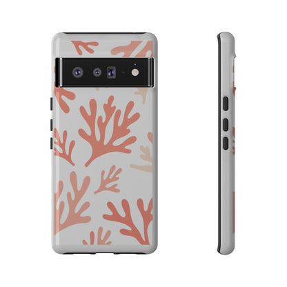 Coral Reef Pattern Tough Phone Case — Pink Beachy Protective Cover