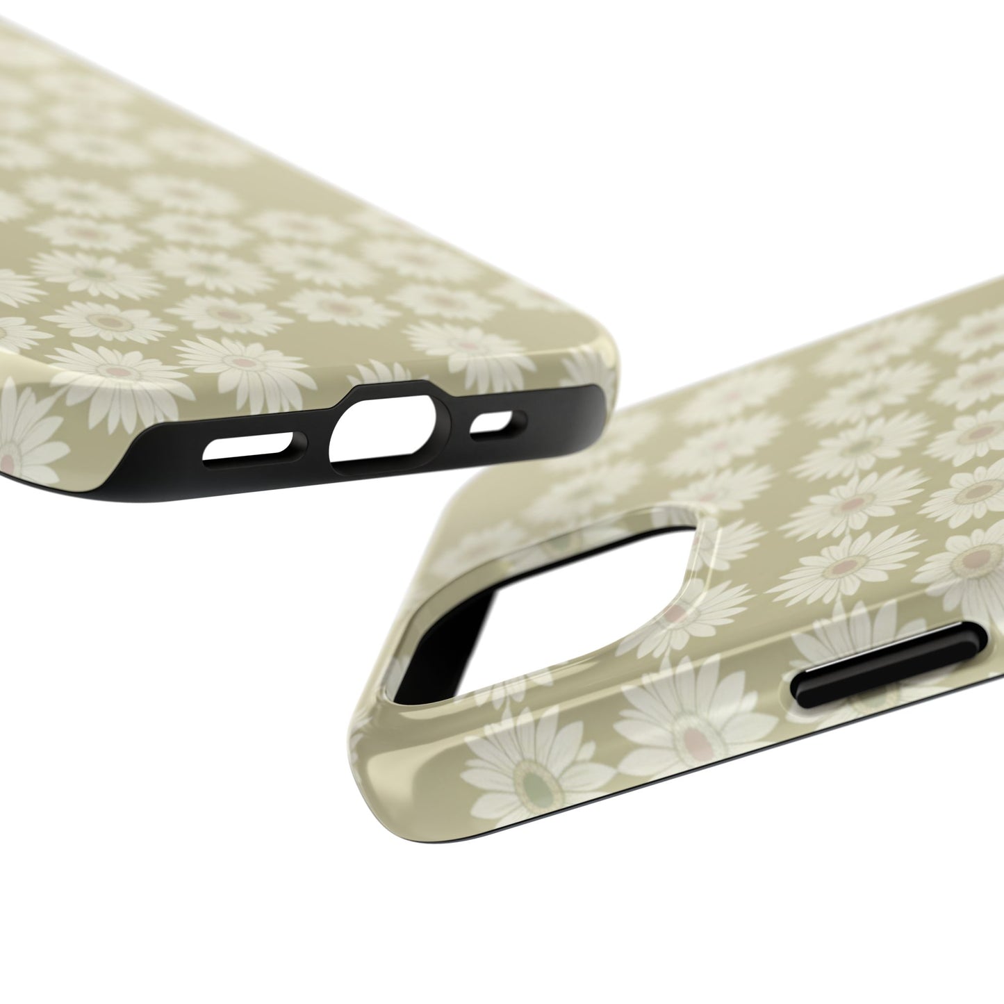 Daisy Pattern Tough Phone Case — Protective Floral iPhone Cover
