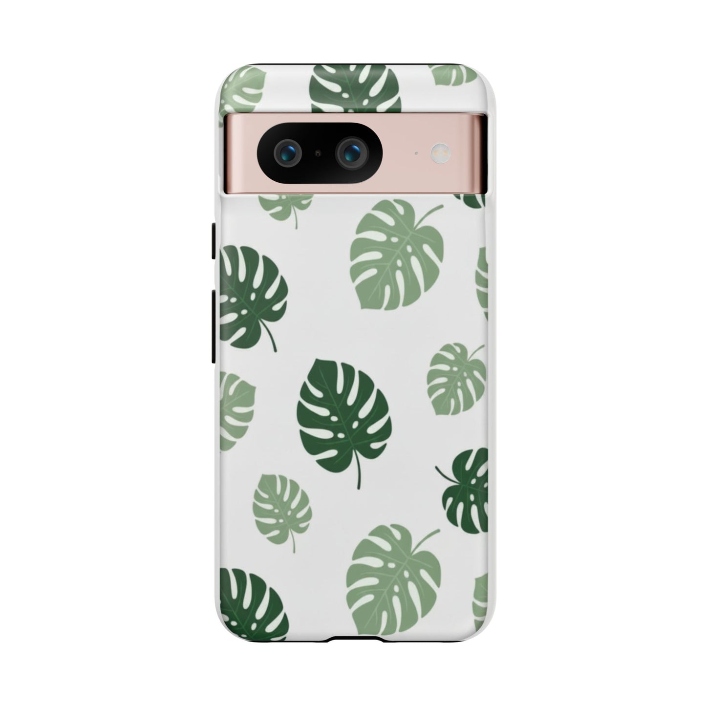 Monstera Leaf Tough Phone Case – Tropical Green Palm Pattern Protective Cover
