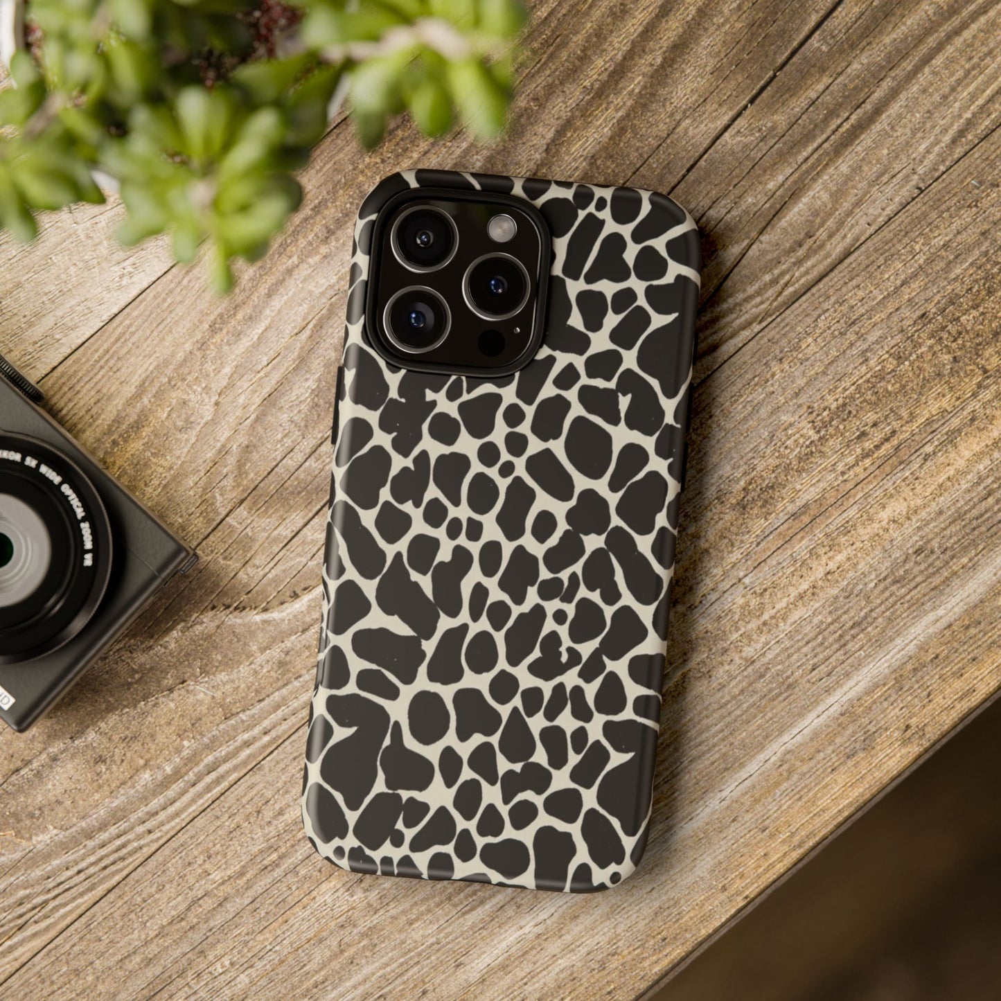 Black and White Cowhide Phone Case — Protective Tough Case