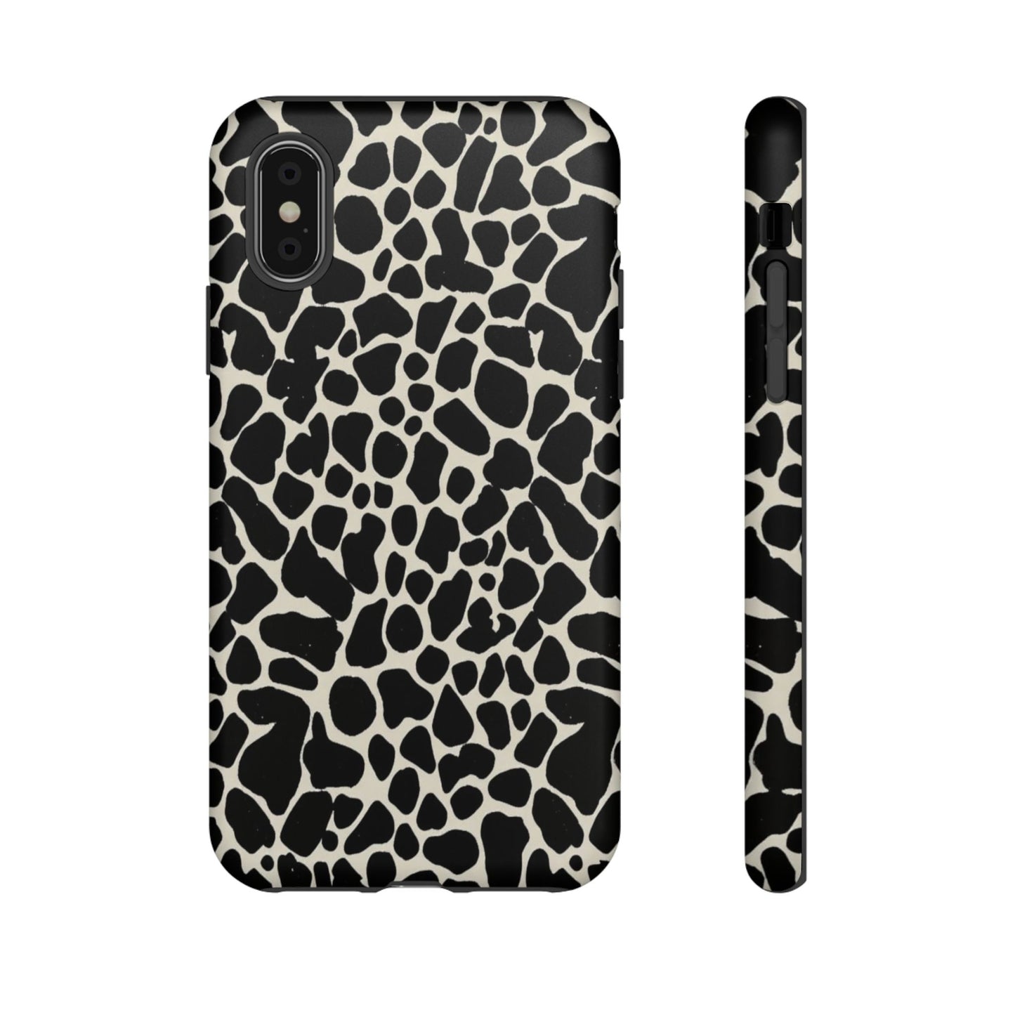 Black and White Cowhide Phone Case — Protective Tough Case