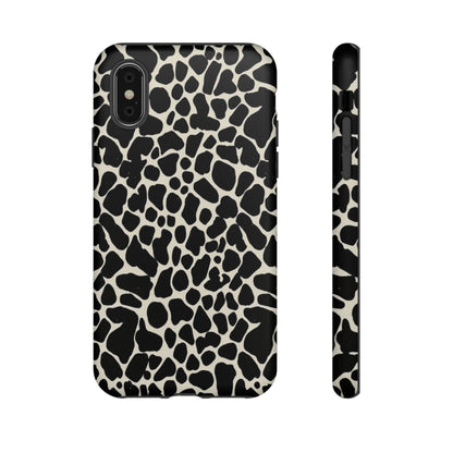 Black and White Cowhide Phone Case — Protective Tough Case