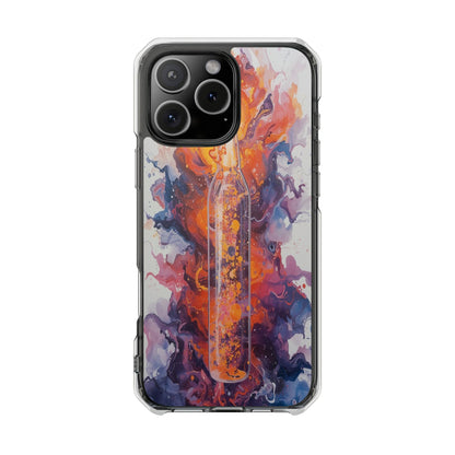 Clear Magnetic Impact Phone Case — Vibrant Abstract Swirl Design