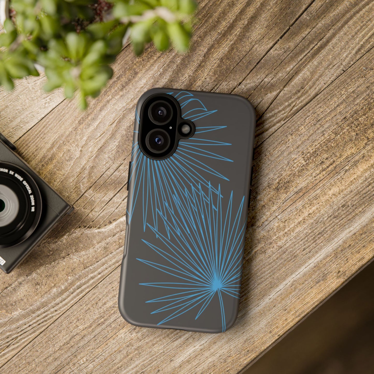 Blue Dandelion Burst Tough Phone Case — Protective Floral iPhone Cover