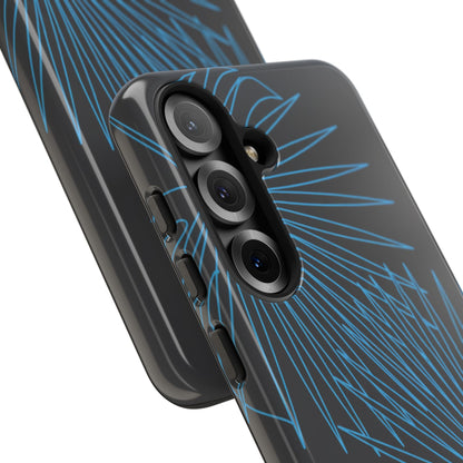 Blue Dandelion Burst Tough Phone Case — Protective Floral iPhone Cover