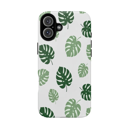 Monstera Leaf Phone Case — Tropical Green Pattern Tough Case