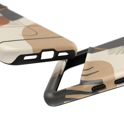 Abstract Earth Tone Phone Case — Mid-Century Minimalist Tough Case