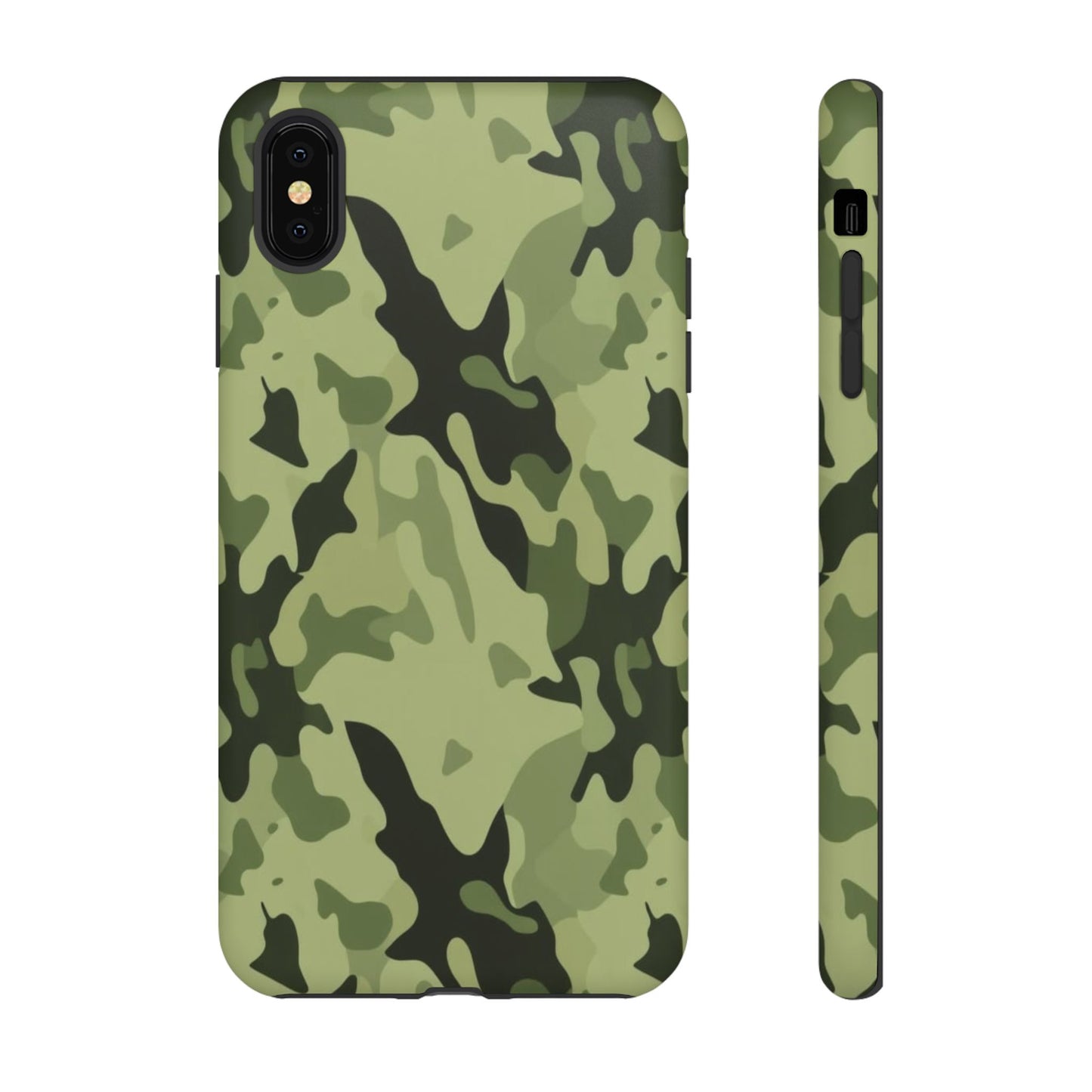 Camo Tough Phone Case — Military Green Protective iPhone Cover