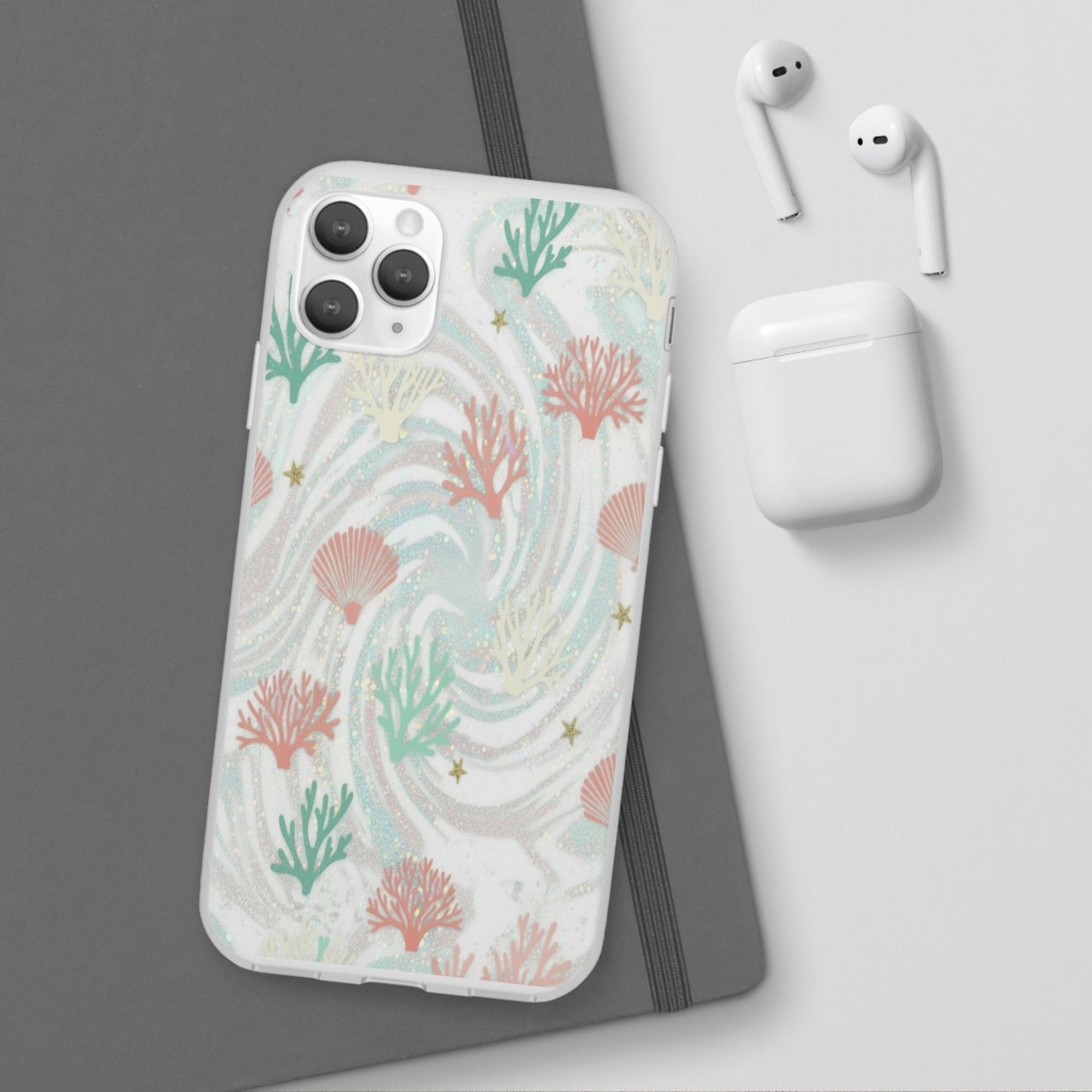 Pastel Seashell Phone Case — Coral Reef Wave iPhone Cover