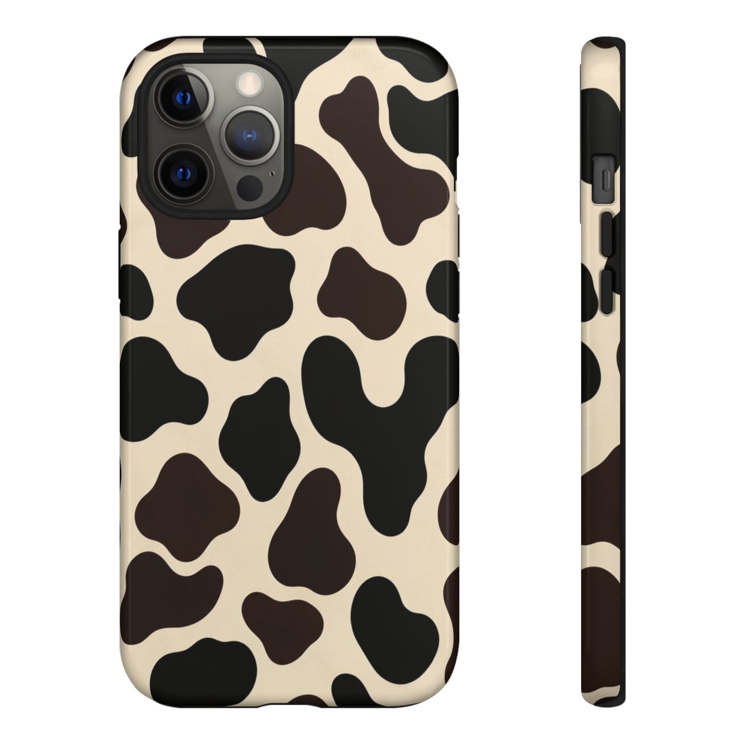 Cow Print Phone Case — Black & Cream Protective  Case