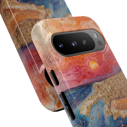 Sunset Coast Phone Case — Colorful Abstract Beach Art Tough Case