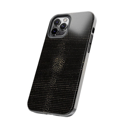 Tough Phone Case — Black Textured Metallic Dot Shield