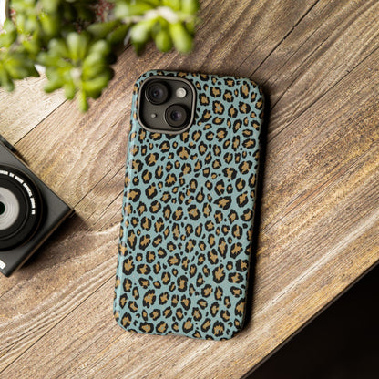 Leopard Print Tough Phone Case - Blue Cheetah Protective Cover