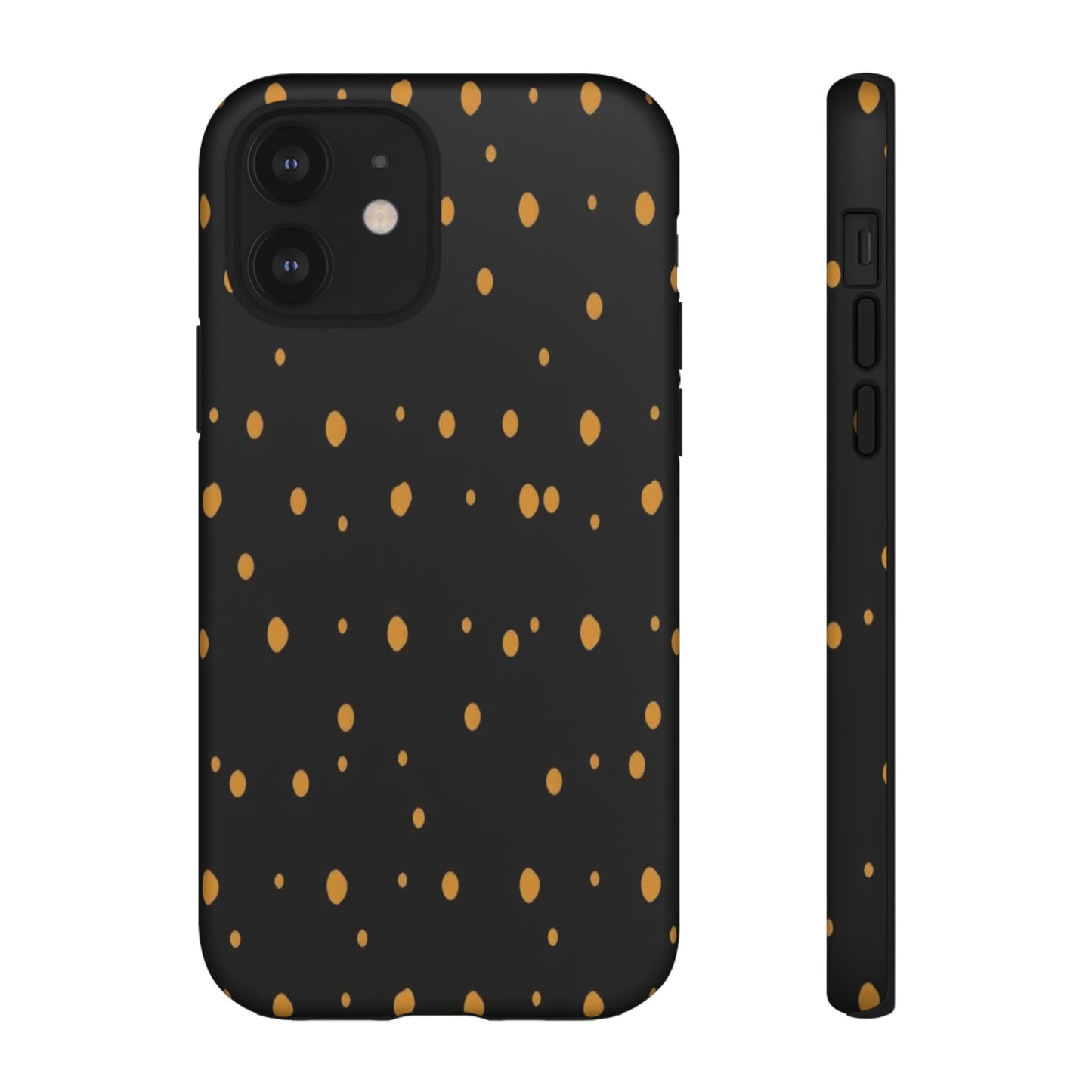 Black & Gold Dot Tough Phone Case — Protective Sparkle Pattern