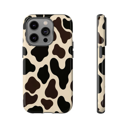 Cow Print Phone Case — Black & Cream Protective  Case