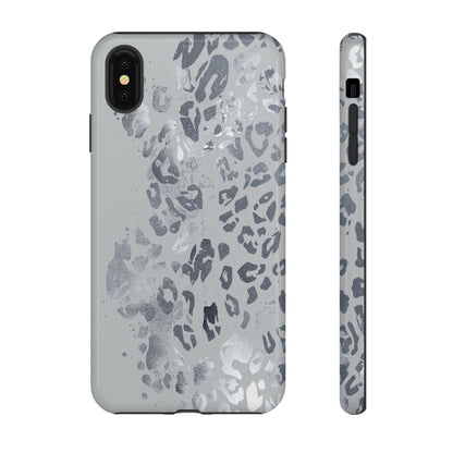 Gray Leopard Print Tough Phone Case