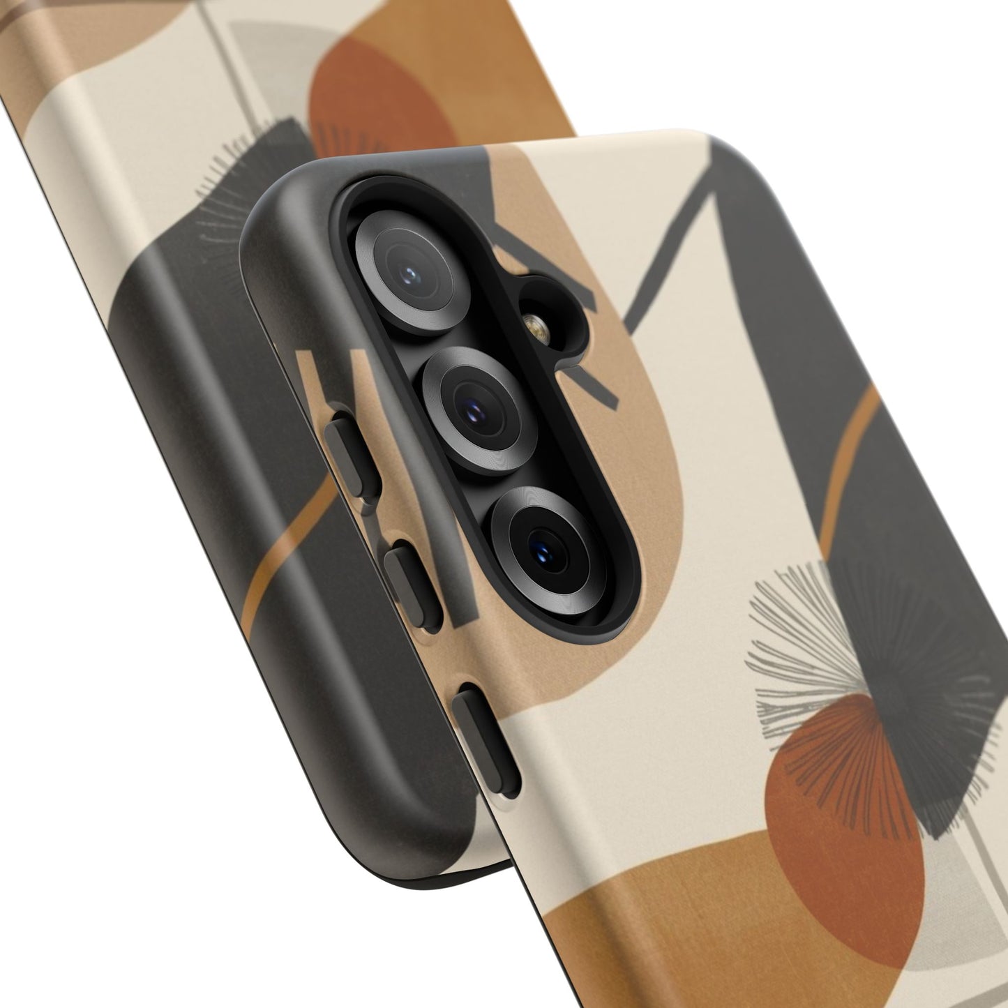 Abstract Earth Tone Phone Case — Mid-Century Minimalist Tough Case