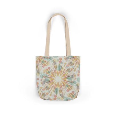 Boho Sunburst Canvas Tote Bag — Pastel Tie-Dye Beach & Market Bag