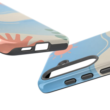Beach Waves Tough Phone Case — Summer Sun & Seashell Protective Cover