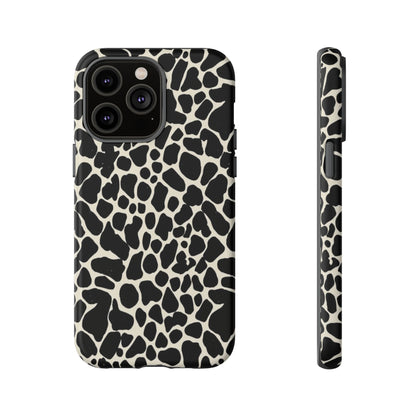 Black and White Cowhide Phone Case — Protective Tough Case