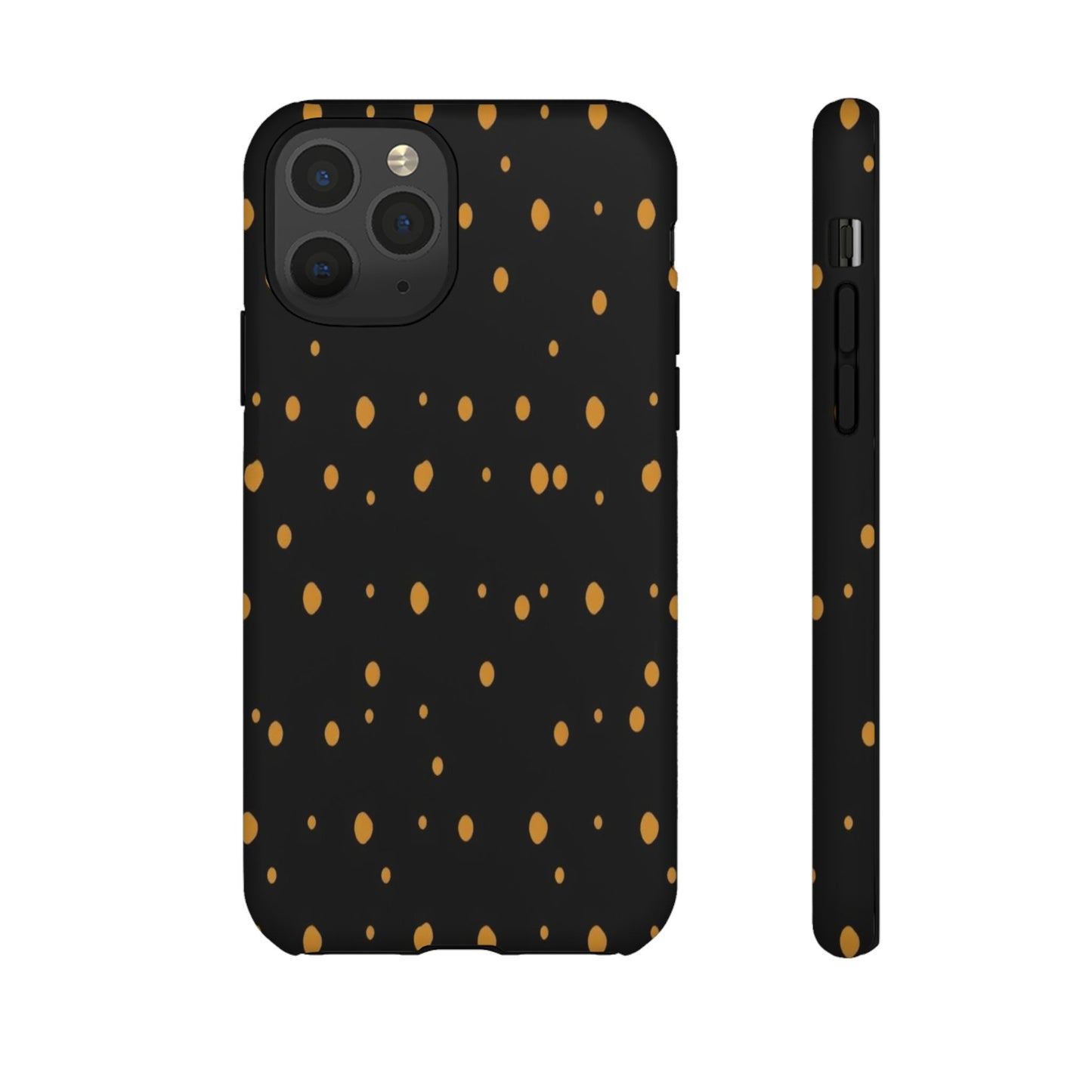 Black & Gold Dot Tough Phone Case — Protective Sparkle Pattern
