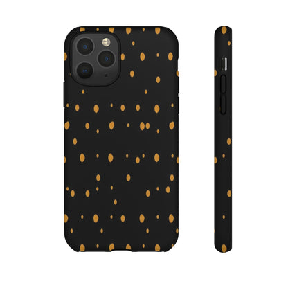 Black & Gold Dot Tough Phone Case — Protective Sparkle Pattern