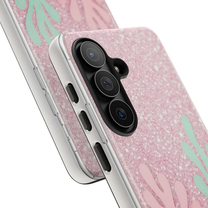 Pink Glitter Seaweed Tough Case - Sparkle Protective Phone Cover