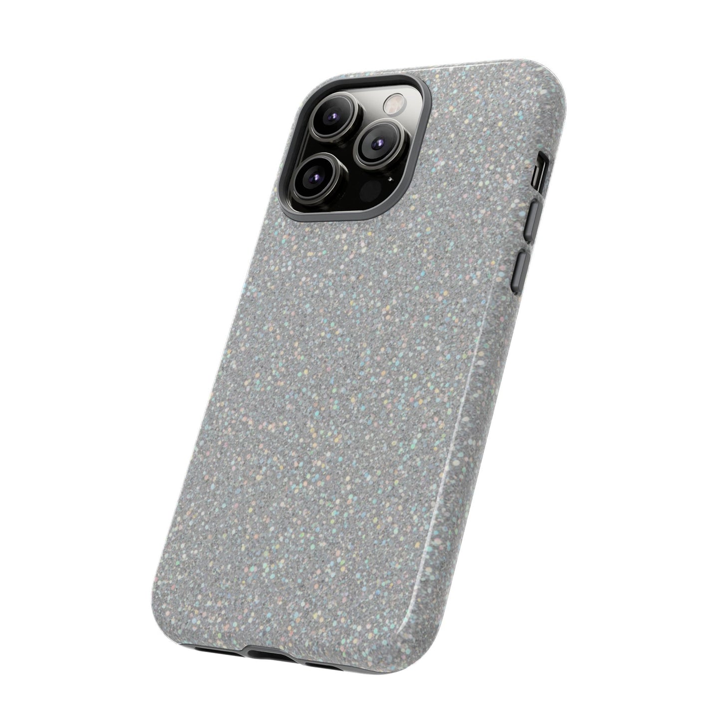 Glitter Silver Tough Phone Case — Sparkling Protective Phone Case